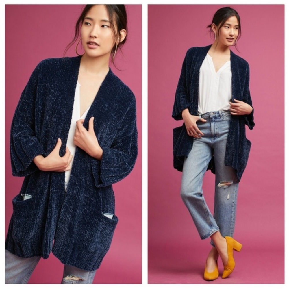 Anthropologie Moth Lily Chenille Cardigan